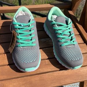 Cushion walk active sneakers green gray white trainers grey tennis shoes 36 us 5